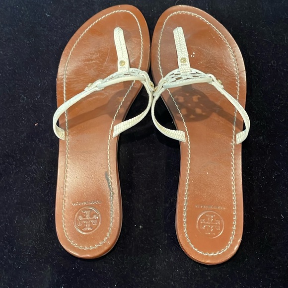 Tory Burch Shoes - Tory Burch Brown Leather Sandals with Cream Braided Straps
